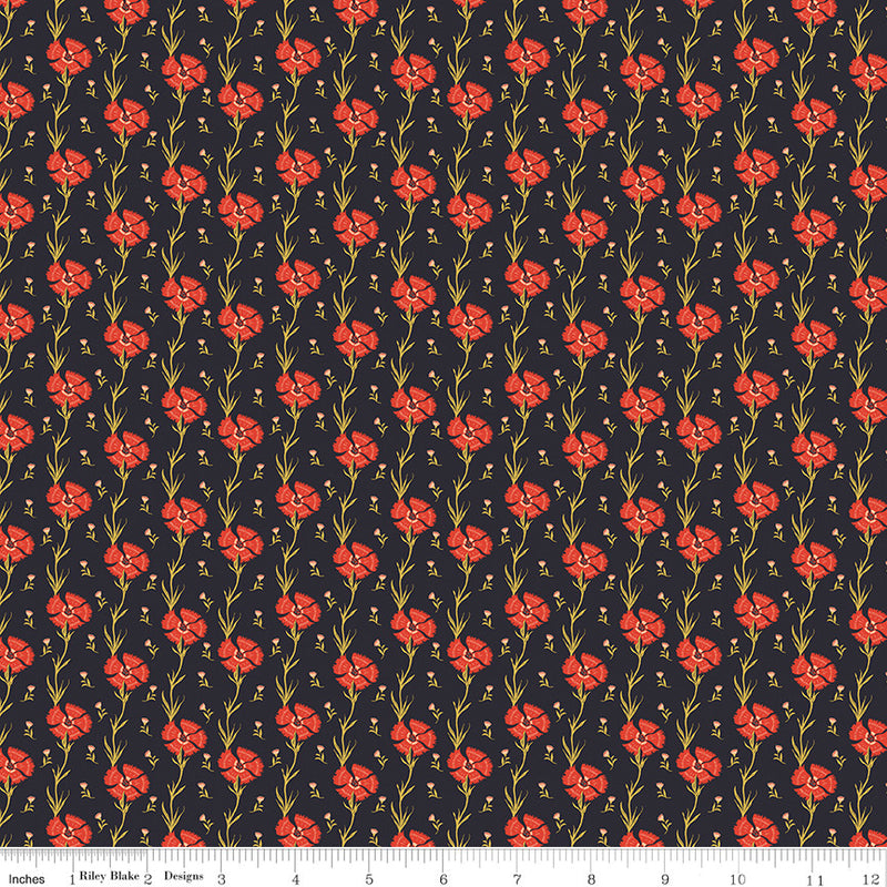 Wanderlust Carnation Charcoal Yardage by Danelys Sidron for Riley Blake Designs | C15474-CHARCOAL