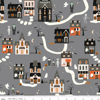 Frank and Friends Houses Gray Yardage by My Mind's Eye for Riley Blake Designs | C17471-GRAY