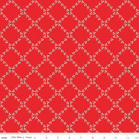 Whimsical Woodland Lattice Red Yardage by Tasha Noel for Riley Blake Designs | C17643-RED