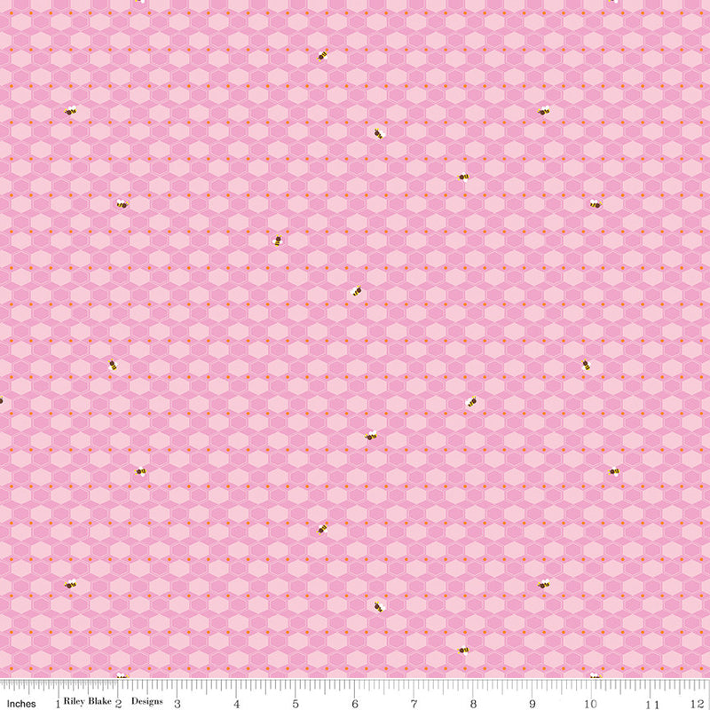 100 Aker Woods Honey Hex Pink Yardage by Jill Howarth for Riley Blake Designs | C15175-PINK