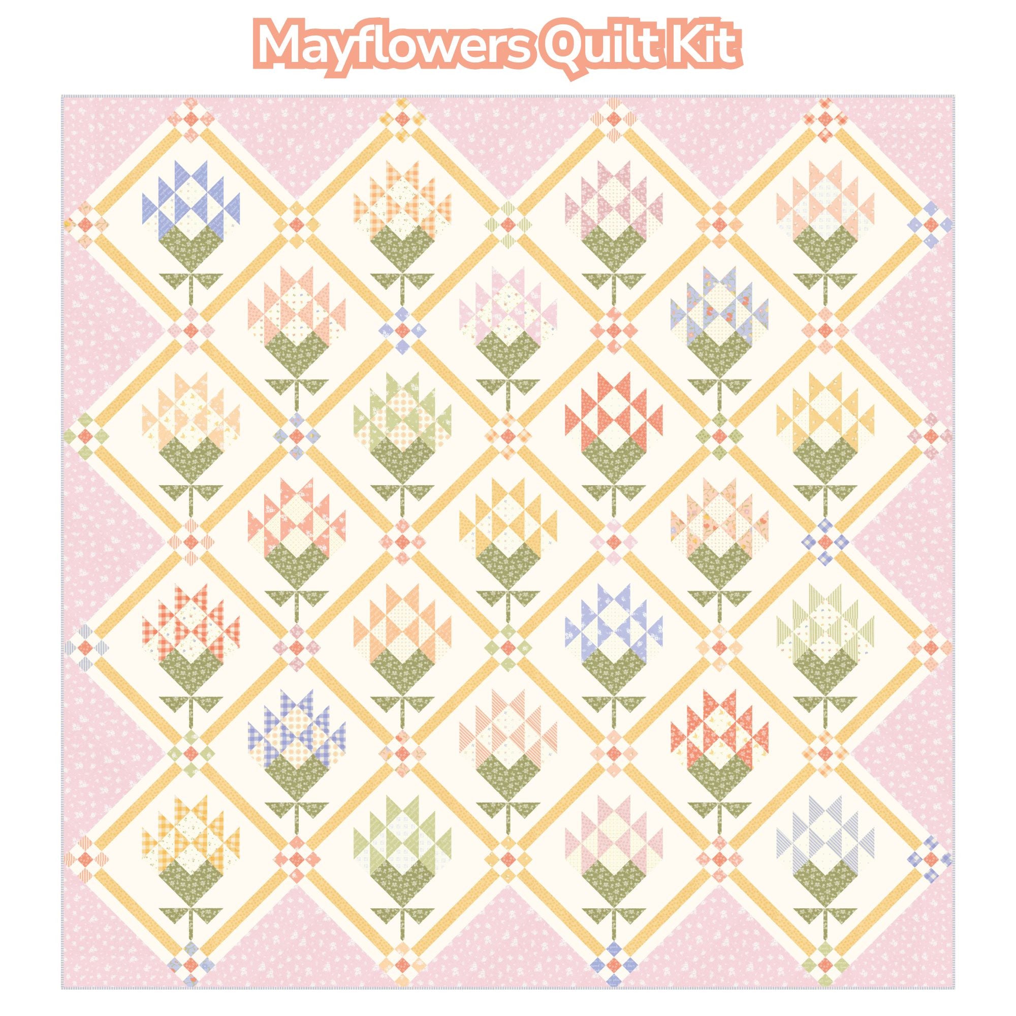 Mayflowers Quilt Kit Boxed With Pastel Prairie by My Sew Quilty Life for Moda Fabrics | KIT31780