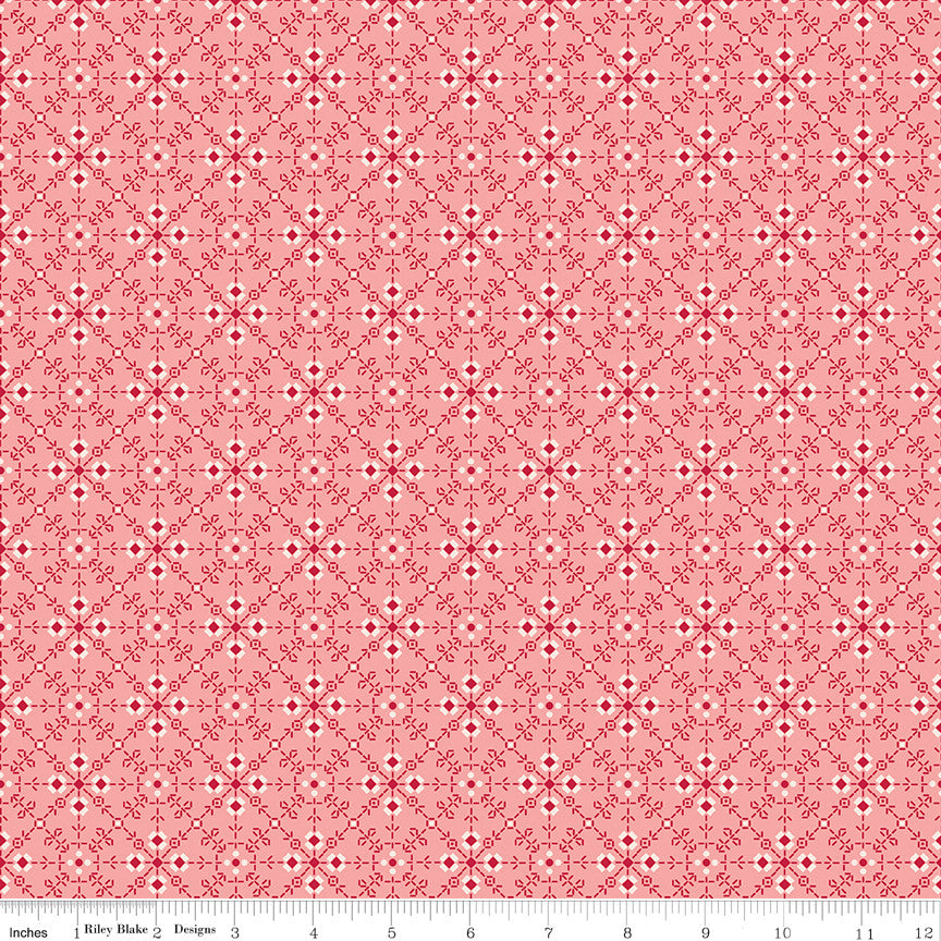 PRESALE Berry & Sage Homemade Coral Yardage by Lori Holt of Bee in My Bonnet | C17385-CORAL