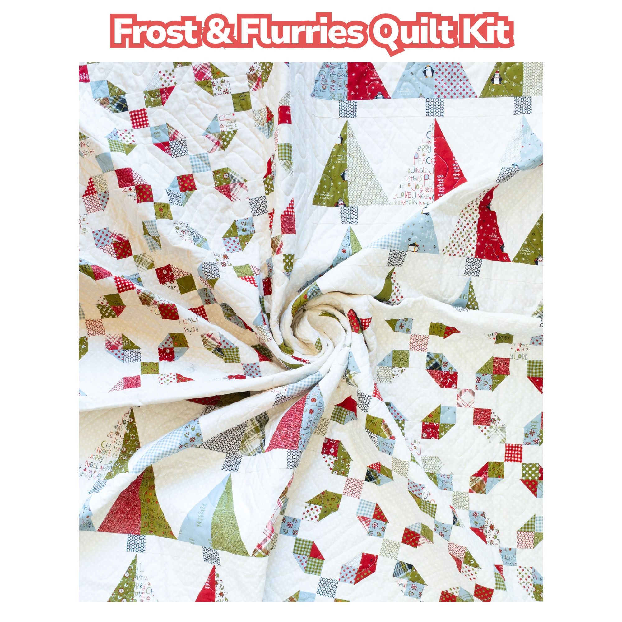 PRESALE Frost & Flurries Custom Quilt Kit With Chilly by Sweetwater for Moda Fabrics | Quilt Size 62” x 74”