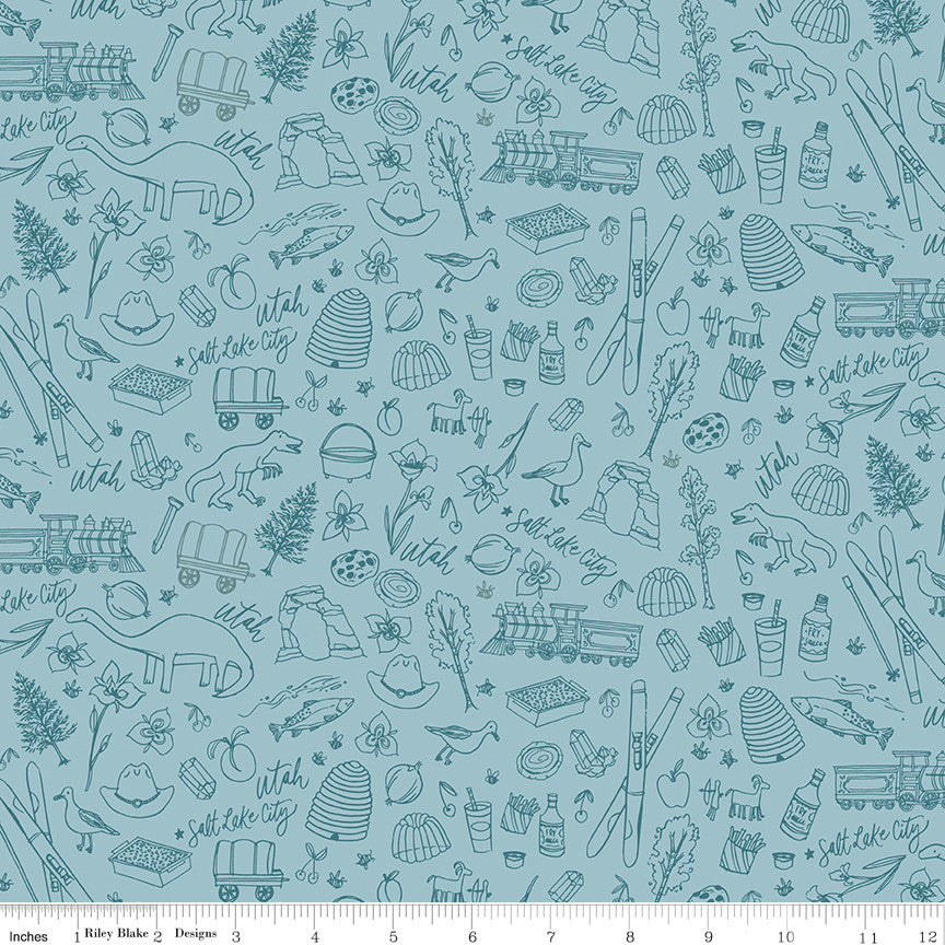 PRESALE Utah Tonal Blue Yardage by Kelsey Carlson for Riley Blake Designs | C17022-BLUE