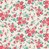 PRESALE Berry & Sage Floral Latte Yardage by Lori Holt of Bee in My Bonnet | C17388-LATTE