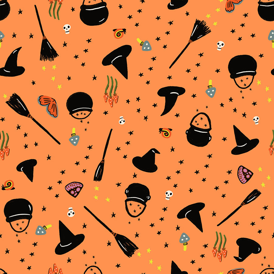 PRESALE Freaky Familiars Witchy Woman Pumpkin Yardage by Ruby Star Society | RS5195 12
