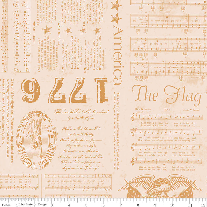 Americana Liberty Cider Yardage by Lori Holt of Bee in My Bonnet for | 5 Yard Backing | C16080-CIDER
