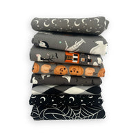 Halloween Fat Quarter Bundle Charcoal | Frank and Friends by My Mind's Eye | 7 Fat Quarters | Curated Bundle