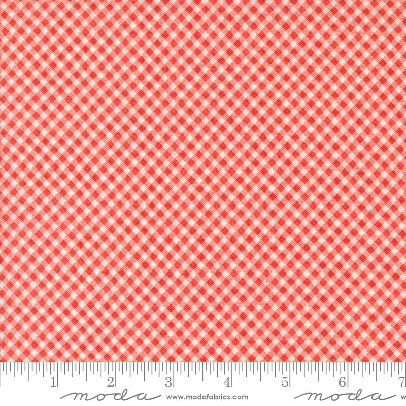 Raspberry Summer Gingham Carnation Yardage by Sherri & Chelsi for Moda Fabrics | 37697 12