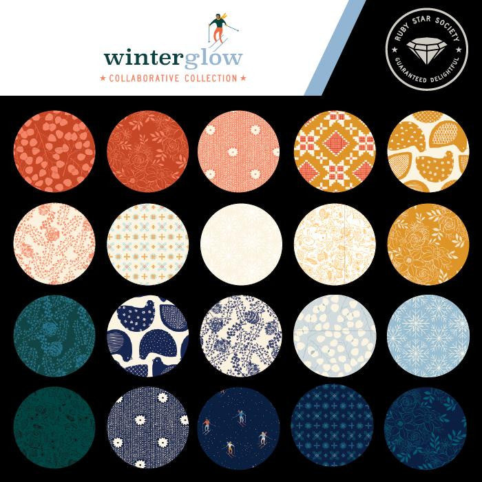 Winterglow Navy Cross Stitch Yardage by Ruby Star Society for Moda Fabrics | RS5111 14