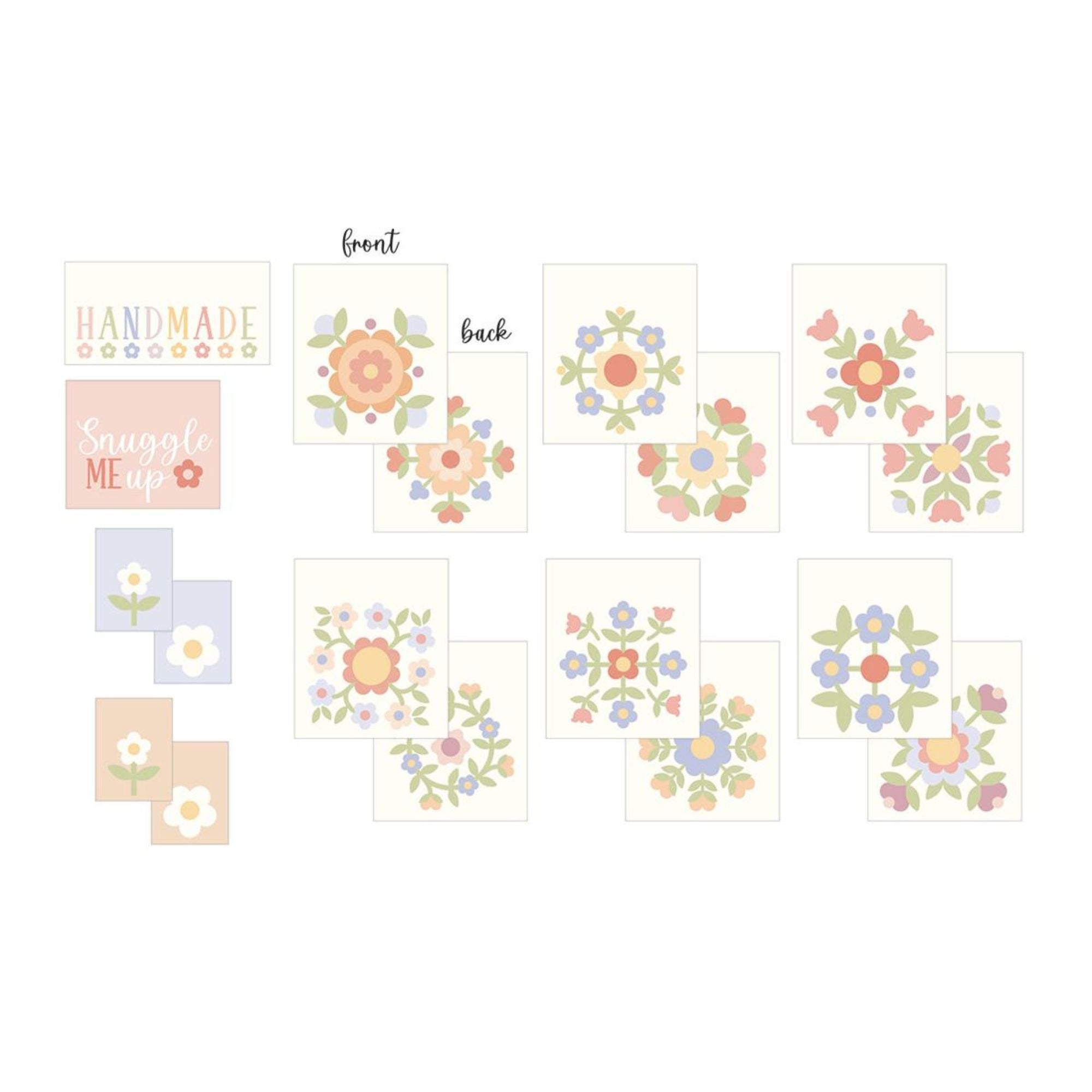 Pastel Prairie Quilt Labels by Heather Briggs of My Sew Quilty Life for Moda Fabrics | Pack of 10 Woven Labels | MSQL 130N