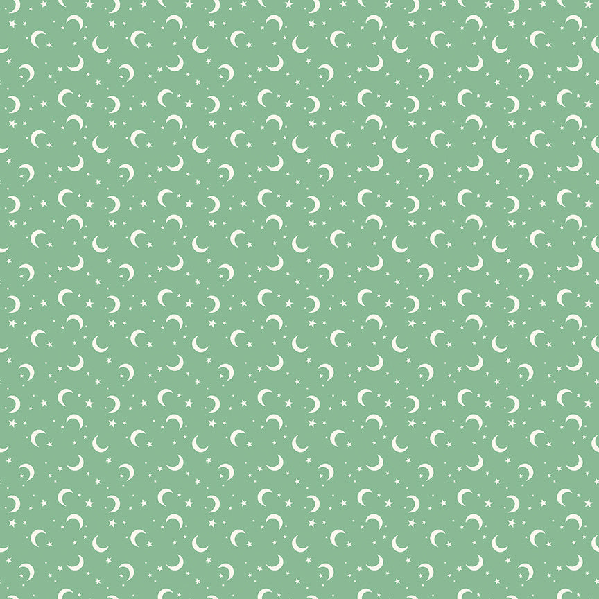 Frank and Friends Moon & Stars Green Yardage by My Mind's Eye for Riley Blake Designs | C17477-GREEN