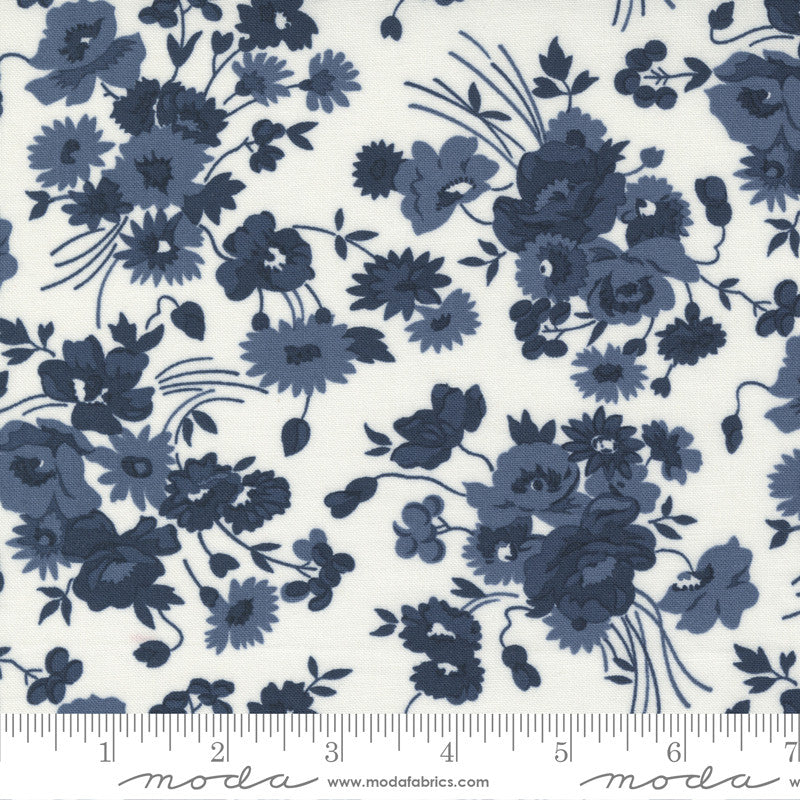 Nantucket Summer Somerset Cream Navy Yardage by Camille Roskelley for Moda Fabrics | 55260 21