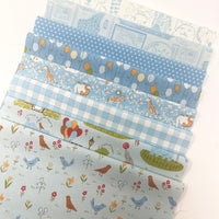 Animal Park Fun Custom Fat Quarter Bundle Blue by Stacy Iest Hsu for Moda Fabrics | Curated Bundle | 8 Fat Quarters