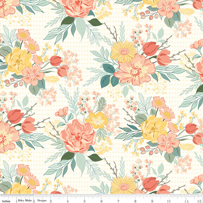 PRESALE New Beginnings Main Cream Yardage by Sandy Gervais for Riley Blake Designs | C15750-CREAM