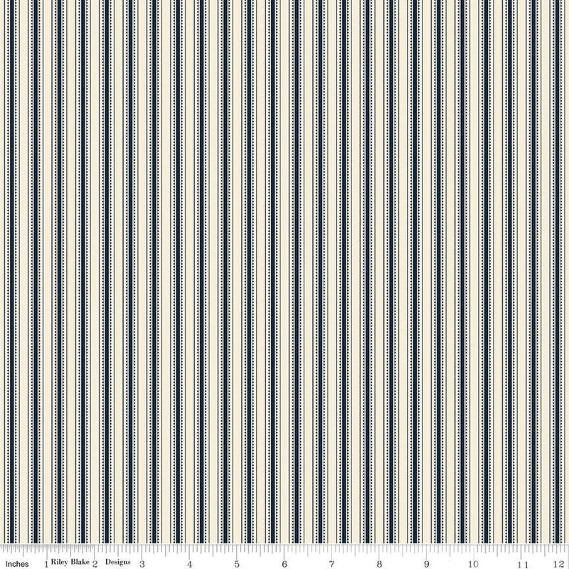 Sale! Bellissimo Gardens Cream Stripe Yardage by My Mind's Eye for Riley Blake Designs |C13834 CREAM