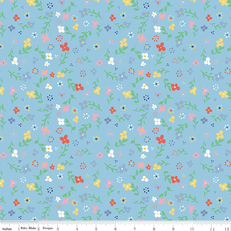 Always in Season Small Floral Sky Yardage by American Jane for Riley Blake Designs | C15101-SKY