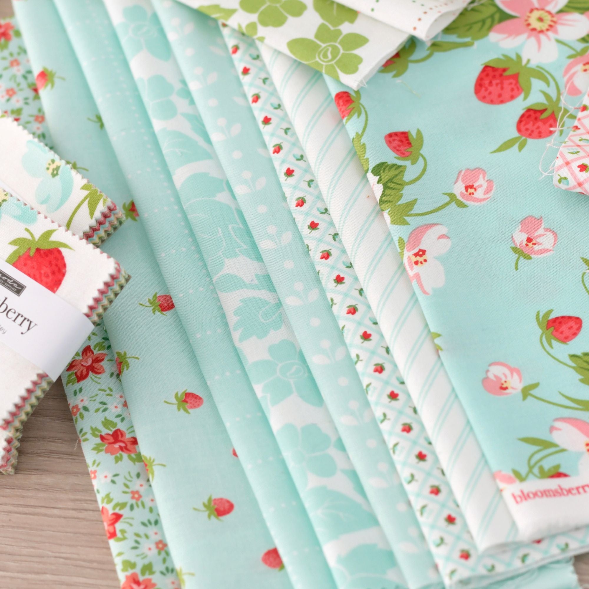 PRESALE Bloomsberry Fat Quarter Bundle Aqua by Camille Roskelley for Moda Fabrics | 8 Fat Quarters | Curated Bundle