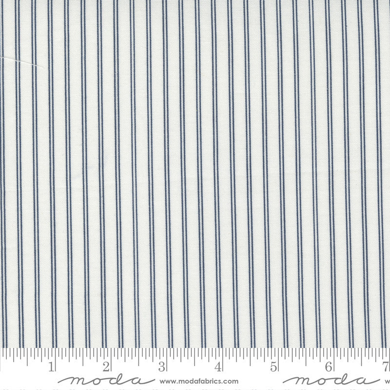 Nantucket Summer Stripe Cream Navy Yardage by Camille Roskelley for Moda Fabrics | 55267 11