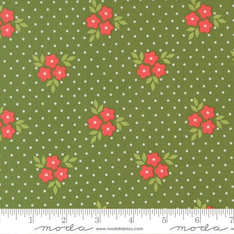 PRESALE Poinsettia and Pear Bouquet Evergreen Yardage by Sherri & Chelsi for Moda Fabrics | 37712 14