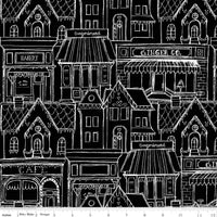 PRESALE Gingerbread Village Black Yardage by J. Wecker Frisch for Riley Blake Designs | C17843-BLACK