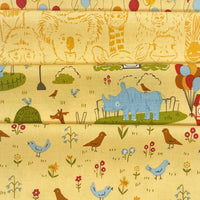 Animal Park Fun Custom Fat Quarter Bundle Yellow by Stacy Iest Hsu for Moda Fabrics | Curated Bundle | 4 Fat Quarters