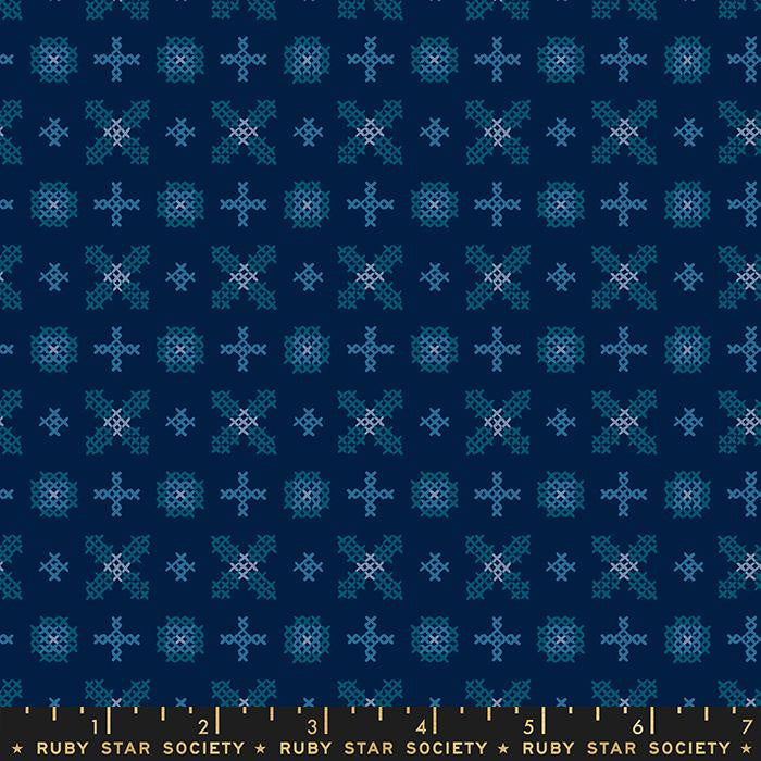 Sale! Winterglow Navy Cross Stitch Yardage by Ruby Star Society for Moda Fabrics | RS5111 14