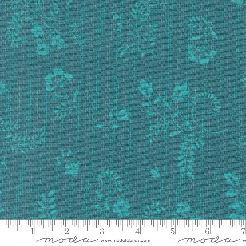 PRESALE Parlor Boho Flowers PeacockYardage by Crystal Manning for Moda Fabrics | 11967 16