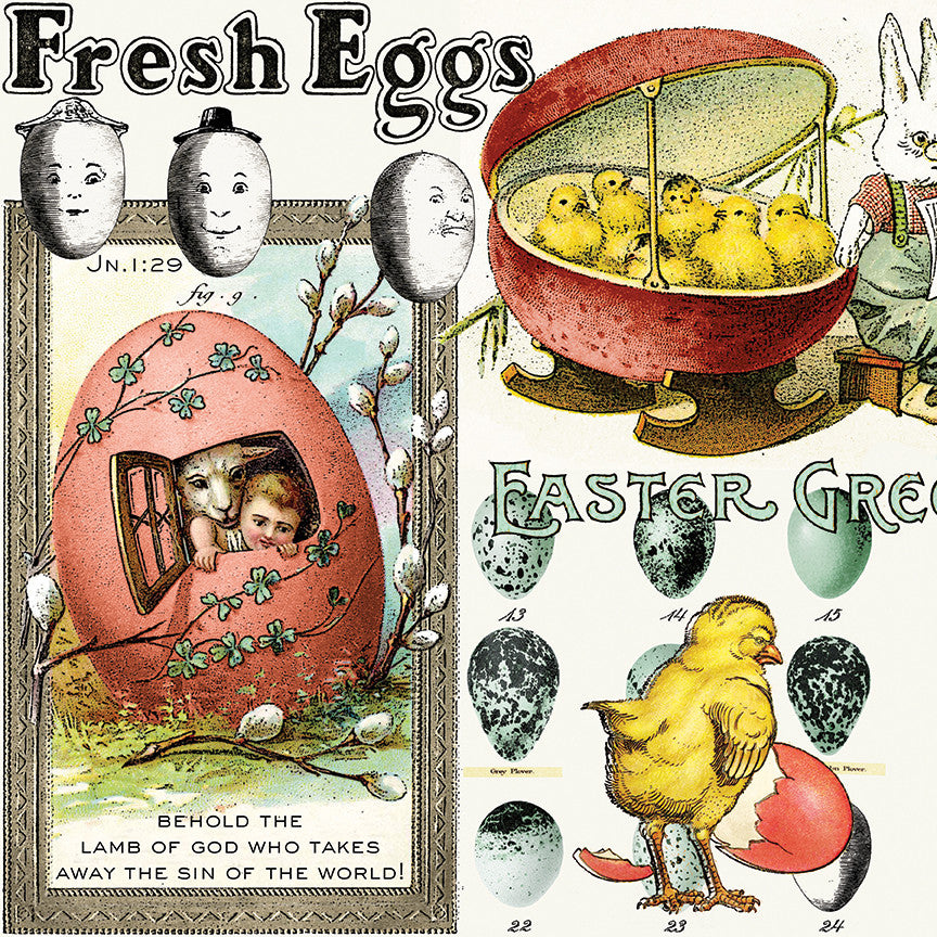 Egg Hunt Easter Egg Collage Multi Yardage by y J. Wecker Frisch for Riley Blake Designs | CD17143-MULTI