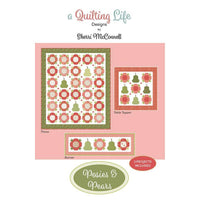 PRESALE Posies and Pears Custom Quilt Kit With Poinsettia and Pear by Sherri & Chelsi for Moda Fabrics | Quilt Size 53 1/2” x 62 1/2