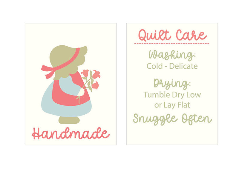 PRESALE Sunbonnet Woven Quilt Labels by Heather Briggs of My Sew Quilty Life | Pack of 8 Woven Quilt Labels | MSQL 115N