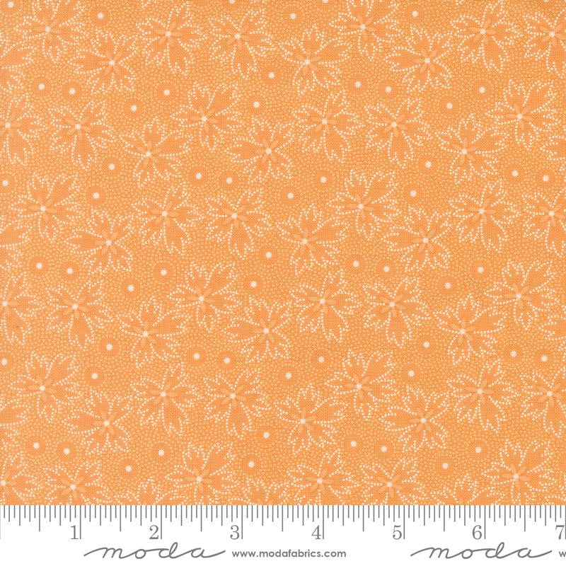 Denim and Daisies Prairie Butterscotch Woodcut Bloom Yardage by Fig Tree for Moda Fabrics | 35385 14