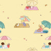 Sunshine and Sandcastles Yellow Beach Umbrellas Yardage by Belle and Boo for Michael Miller Fabrics |DC11085-YELL-D | Hand Illustrated Fabric