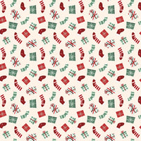 Evergreen Wishes Stockings & Gifts Cream Yardage by Traci Reed for Riley Blake Designs | C17812-CREAM