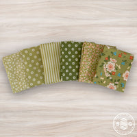 Dainty Meadow Custom Fat Quarter Green Colorway Bundle by Heather Briggs | Curated Bundle 6 Fat Quarters