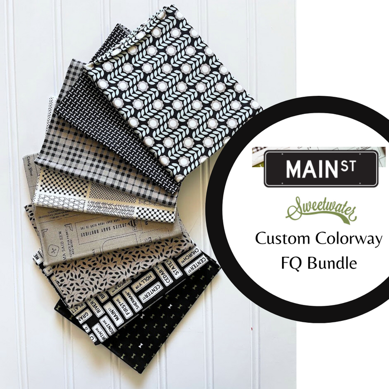 Main Street Slate Colorway Fat Quarter Bundle by Sweetwater for Moda Fabrics | Custom Bundle | 8 Fat Quarters