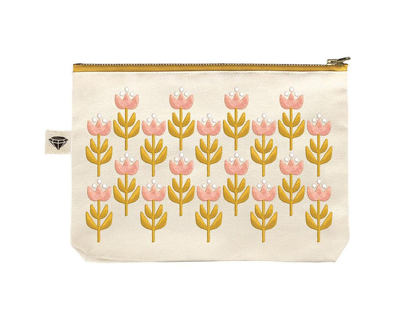 Gathering Embroidered Pouch by Rashida Coleman Hale and Kim Kight for Ruby Star Society | 10" x 7" Zipper Pouch | RS 7079