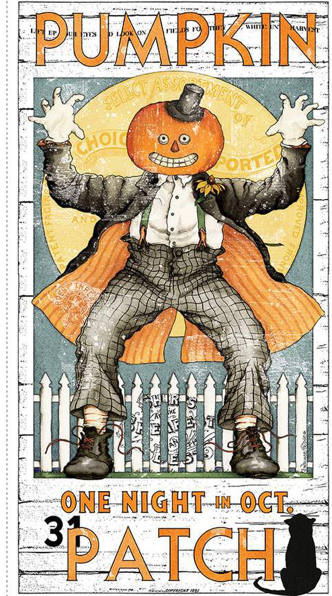 Pumpkin Patch Pumpkin Poster Main Panel by J Wecker Frisch for Riley Blake Designs |PD14570 PANEL | 24" x 43"