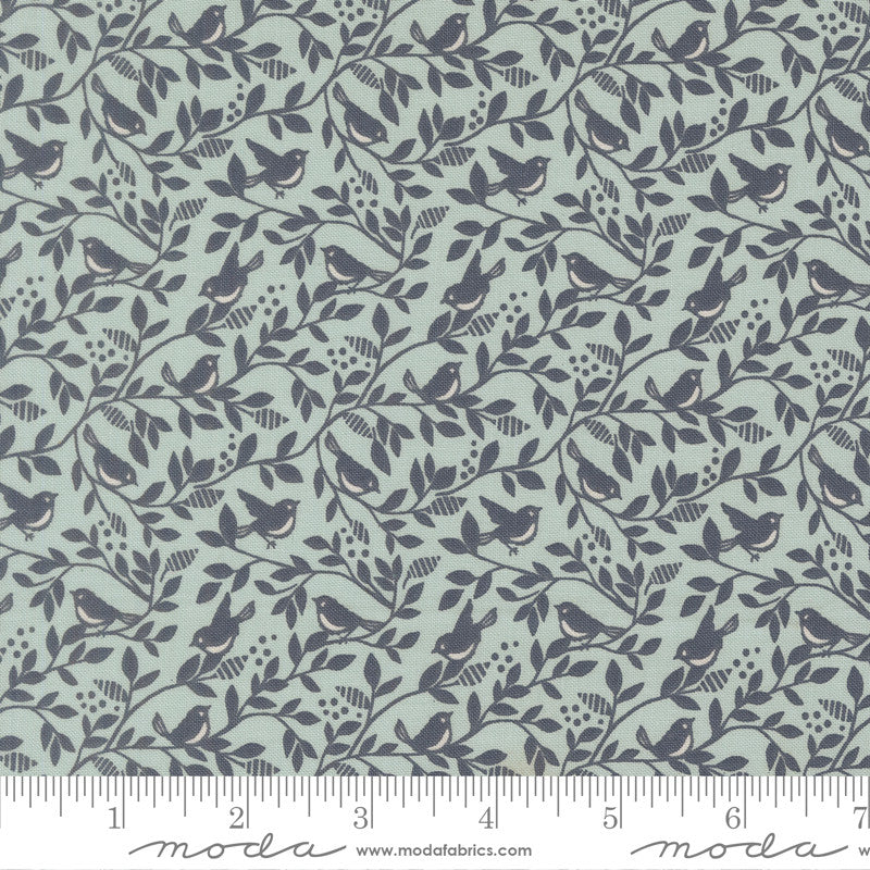 PRESALE True Love Birds of A Feather Robins Egg Twilight Yardage by Lella Boutique for Moda Fabrics | 5264 24