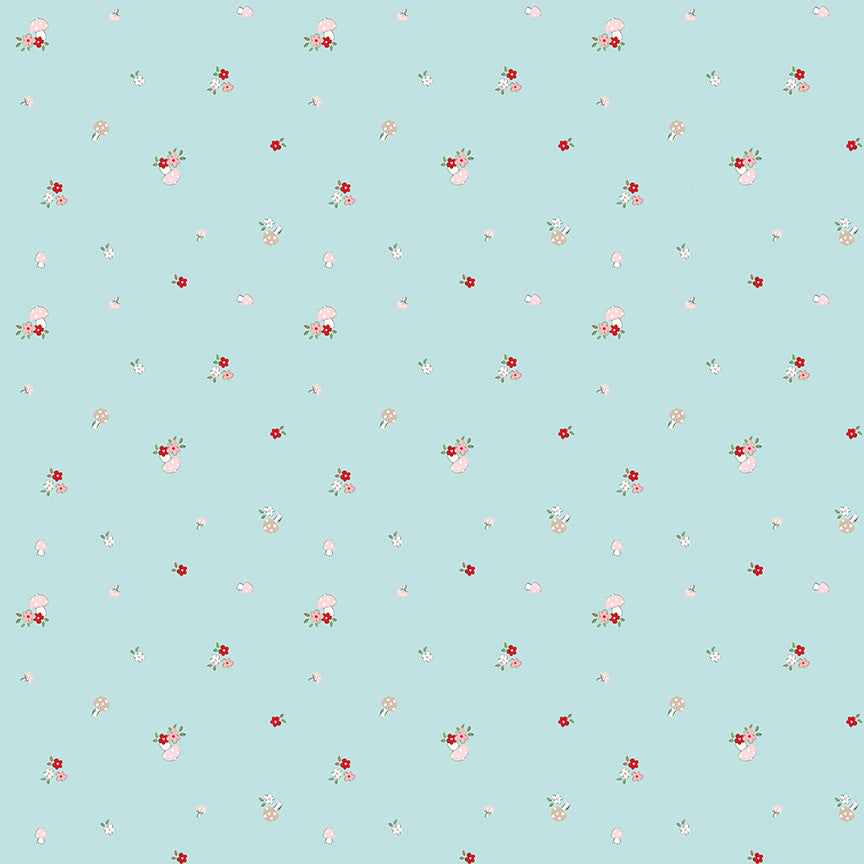 Whimsical Woodland Mushrooms Aqua Yardage by Tasha Noel for Riley Blake Designs | C17644-AQUA