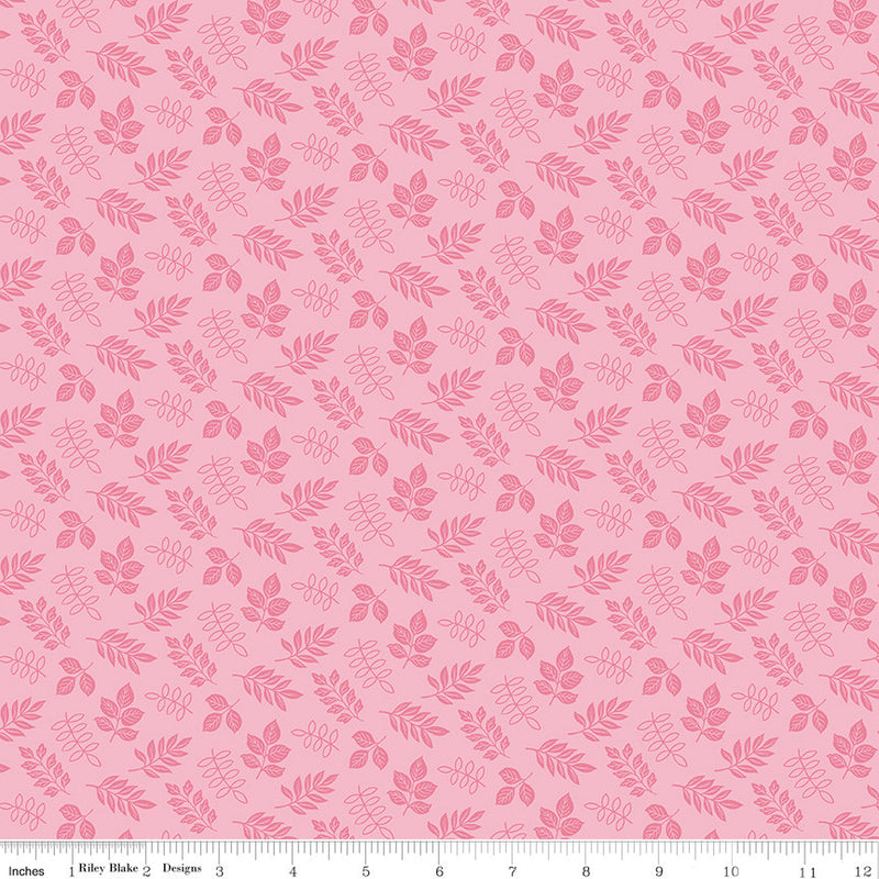 Little Darlin' Leaves Pink Yardage by the RBD Designers for Riley Blake Designs | C16974-PINK