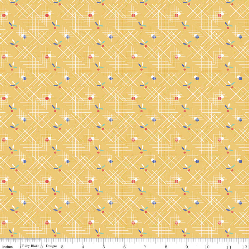 Always in Season Criss-Cross Yellow Yardage by American Jane for Riley Blake Designs | C15106-YELLOW