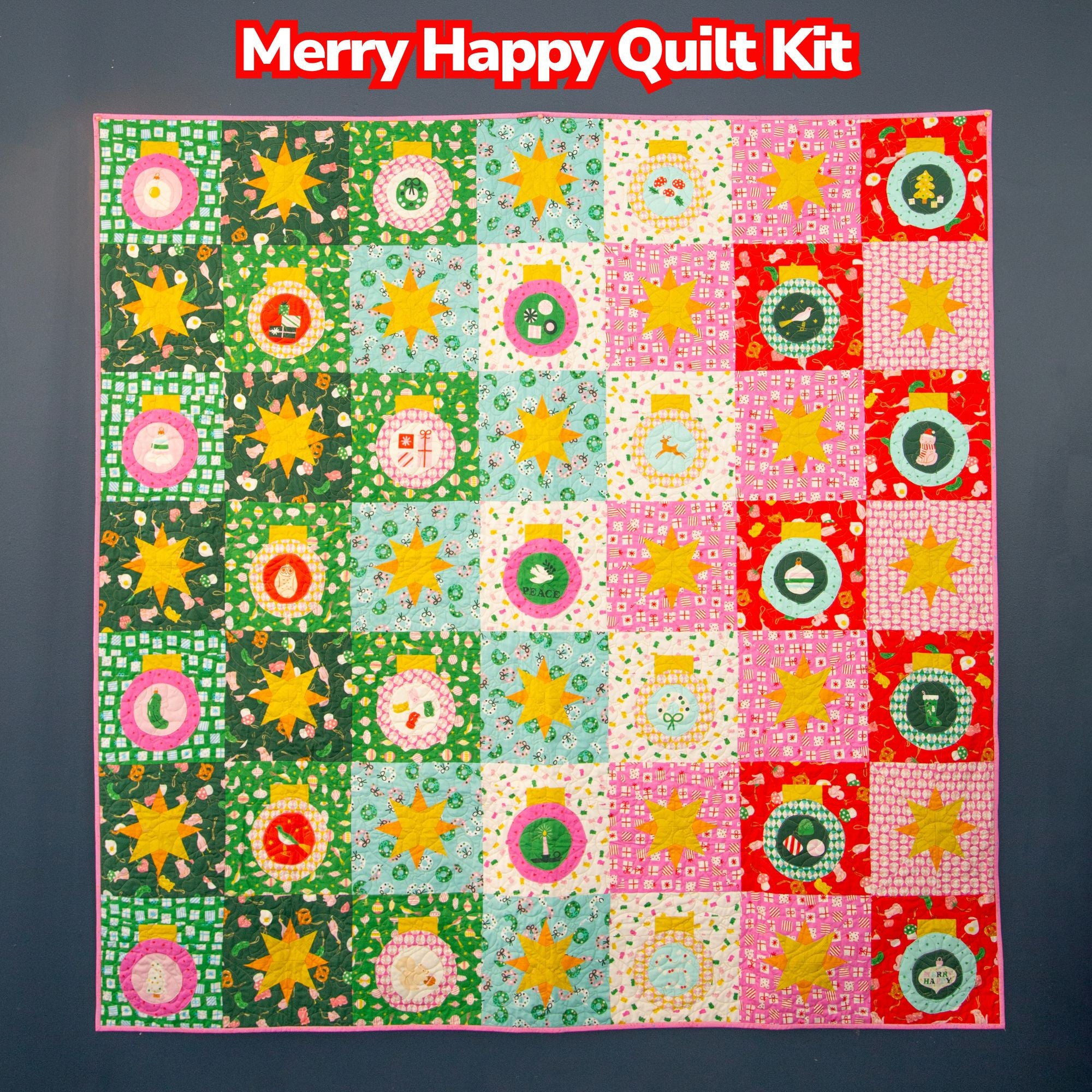 PRESALE Merry Happy Quilt Kit Boxed by Kimberly Kight for Ruby Star Society | RS3097KIT