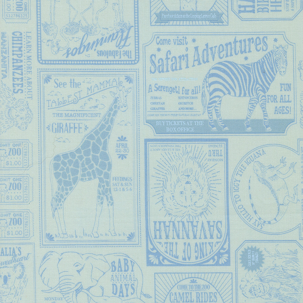 Animal Park Fun Vintage Zoo Water Yardage by Stacy Iest Hsu for Moda Fabrics | 20965 14