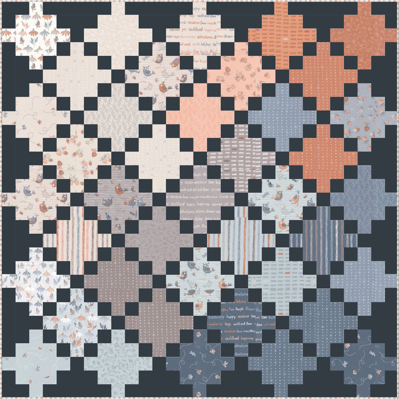 Chirp Custom Quilt Kit by Elena Amo | Celtic Crossings 2.0 Quilt Pattern by Lo & Behold Stitchery | Light and Dark Options