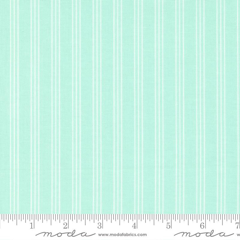 Lighthearted Aqua Stripe Yardage by Camille Roskelley for Moda Fabrics |55296 13
