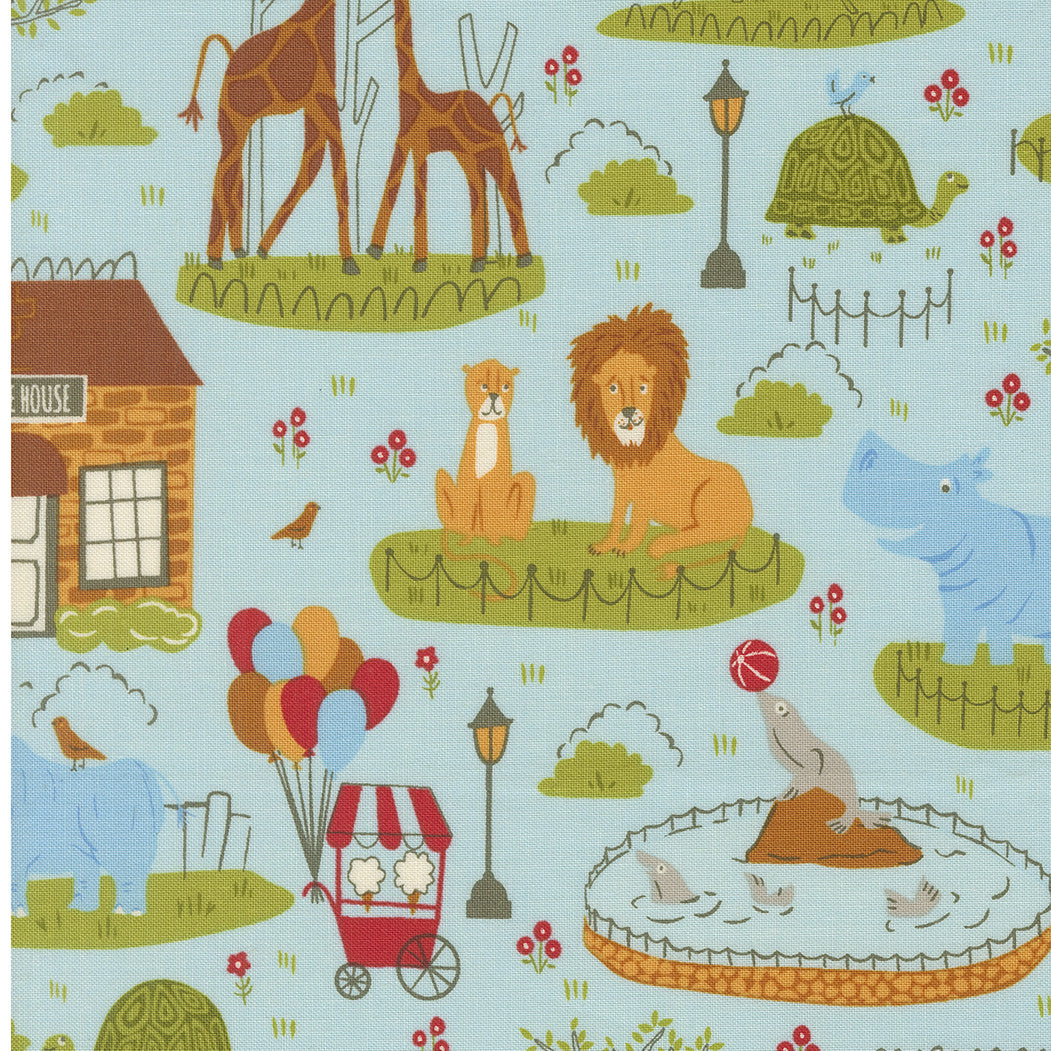 Animal Park Fun Animal Park Scenic Water Yardage by Stacy Iest Hsu for Moda Fabrics | 20960 14