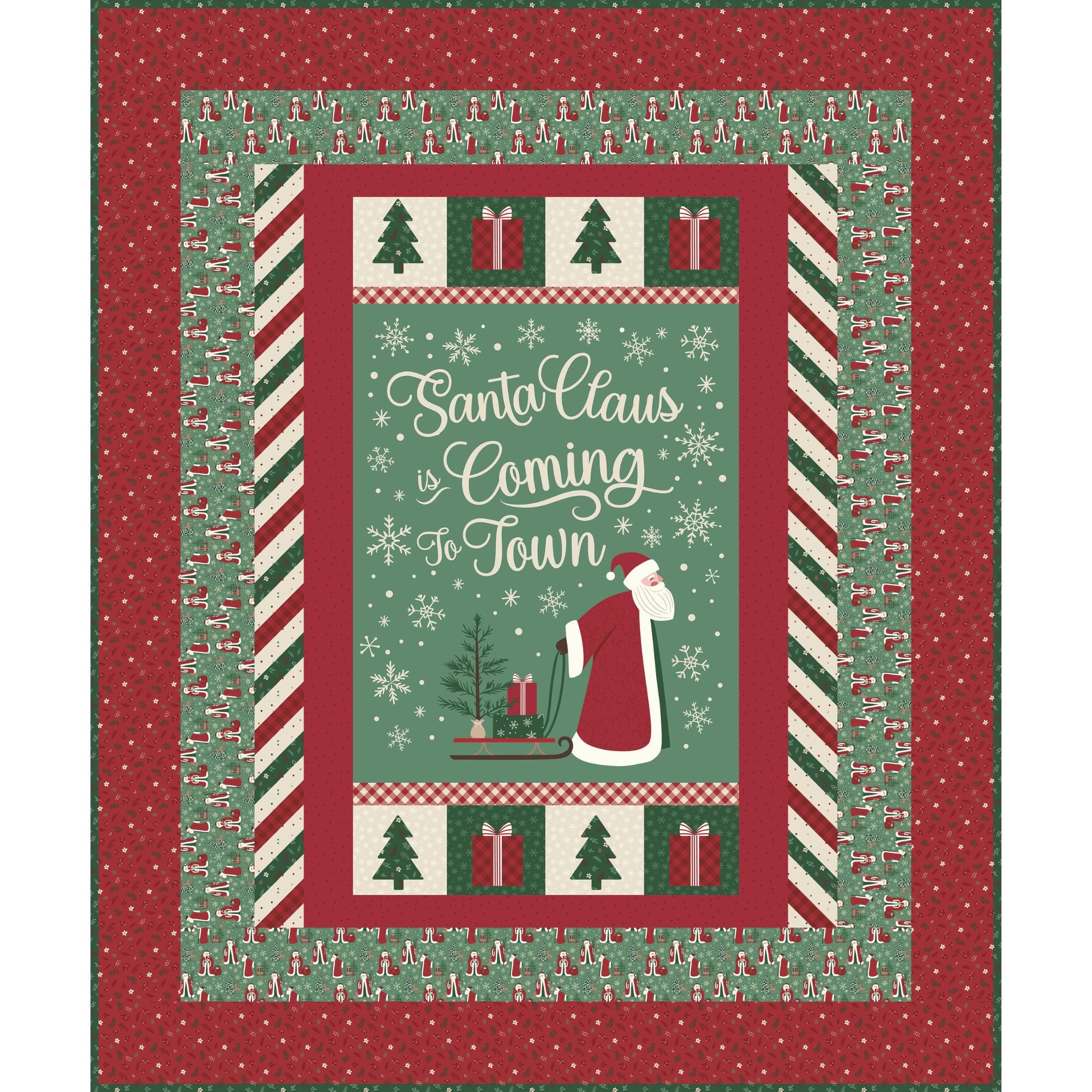 Coming to Town Panel Quilt Kit With Christmas Time by Dani Mogstad for Riley Blake Designs | Quilt Size 55" x 66" (FREE PATTERN)