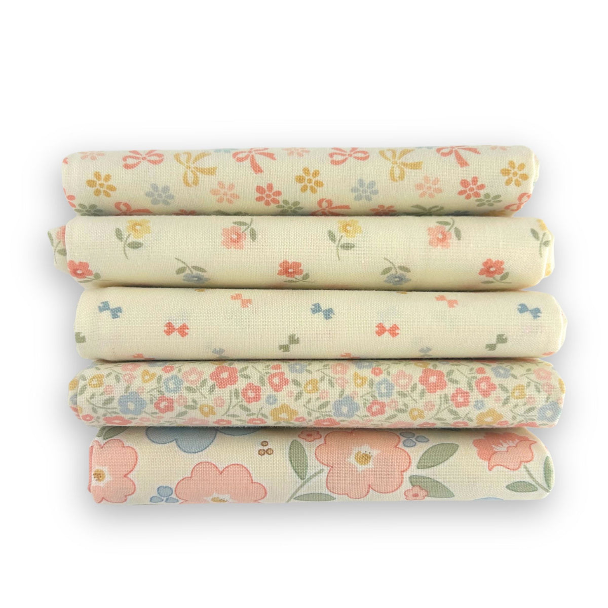 Fat Quarter Bundle Porcelain | Handmade Sweetness by Heather Briggs of My Sew Quilty Life | 5 Fat Quarters | Curated Bundle