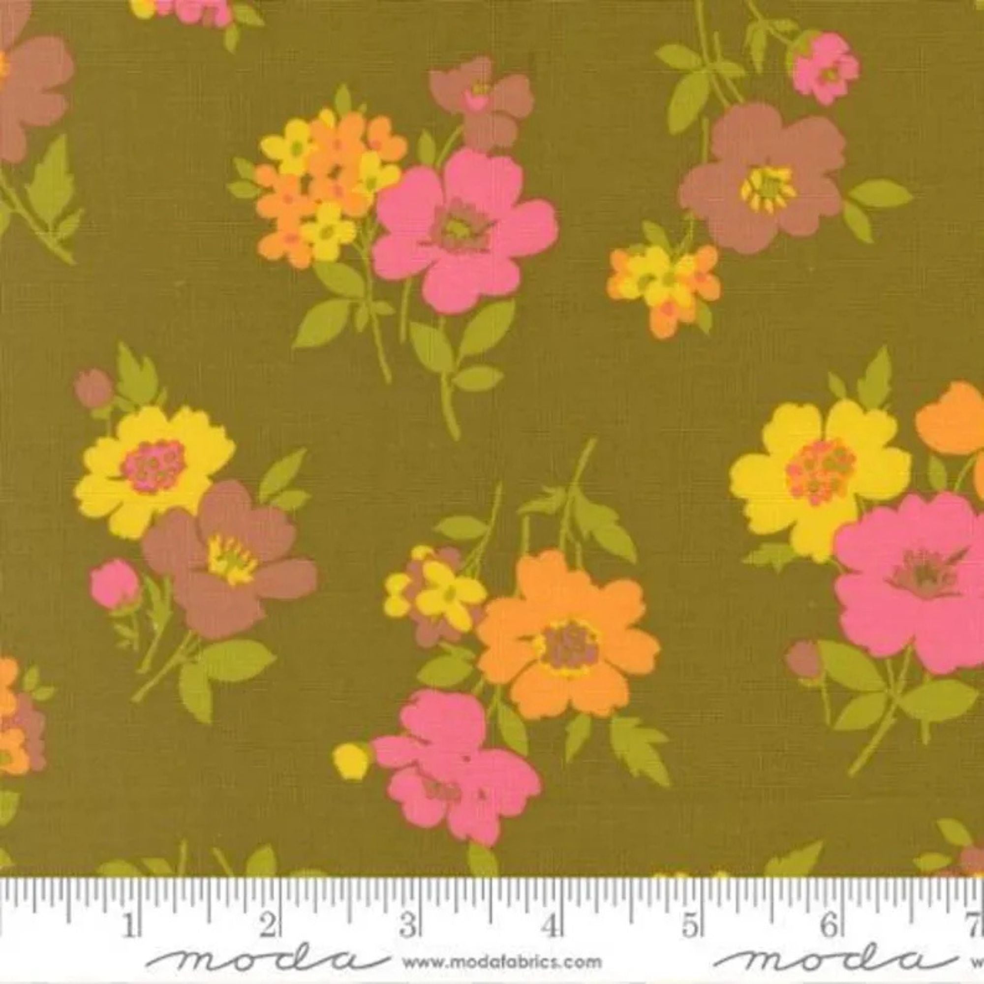 Happy Daze Groovy Garden Avocado Yardage by Chloe’s Closet for Moda Fabrics | 33843 11